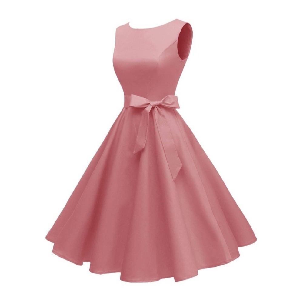Hanpceirs Women's Retro Boatneck Sleeveless 1950s Cocktail Dress Blush Size L - Picture 3 of 9